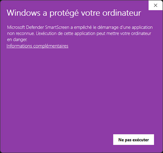 Pourquoi Windows SmartScreen bloque le launcher ?