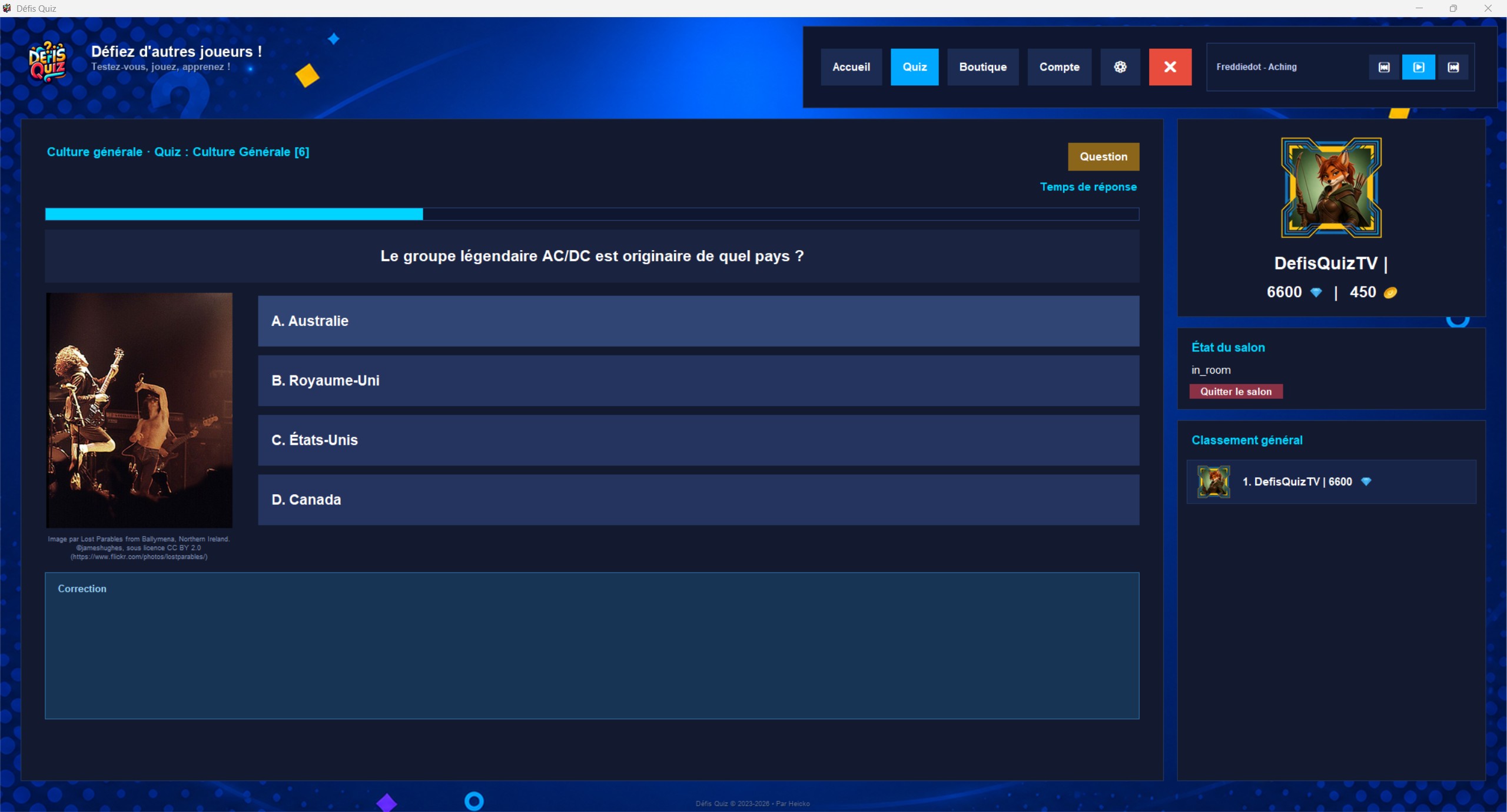 Capture du programme